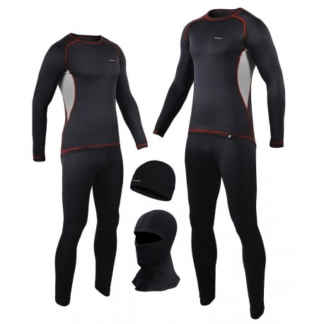 komplet - koszulka termoaktywny + spodnie termoaktywne + czapka termoaktywna BERENS BaseProtect - czarno-szary
