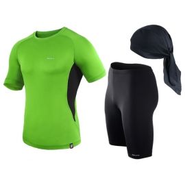 spodenki + koszulka termoaktywna do biegania BERENS limonka
