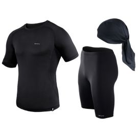 spodenki + koszulka termoaktywna do biegania BERENS czarny