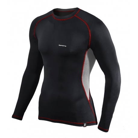 koszulka termoaktywna z długim rękawem BERENS BaseProtect - czarno-szara